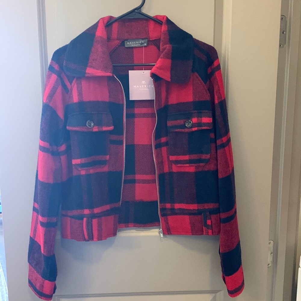 Red & Navy Plaid Jacket